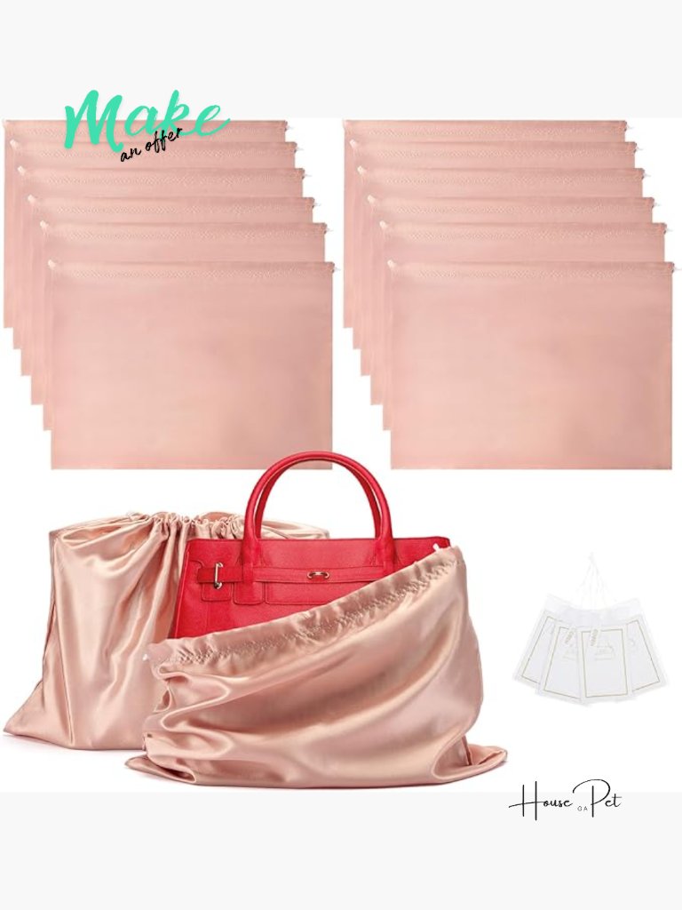 12 Pack Dust Bags For Handbags Travel Storage Pouch With Drawstring